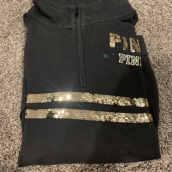 PINK Victoria's Secret Tops - Pink sweatshirt-quarter zip